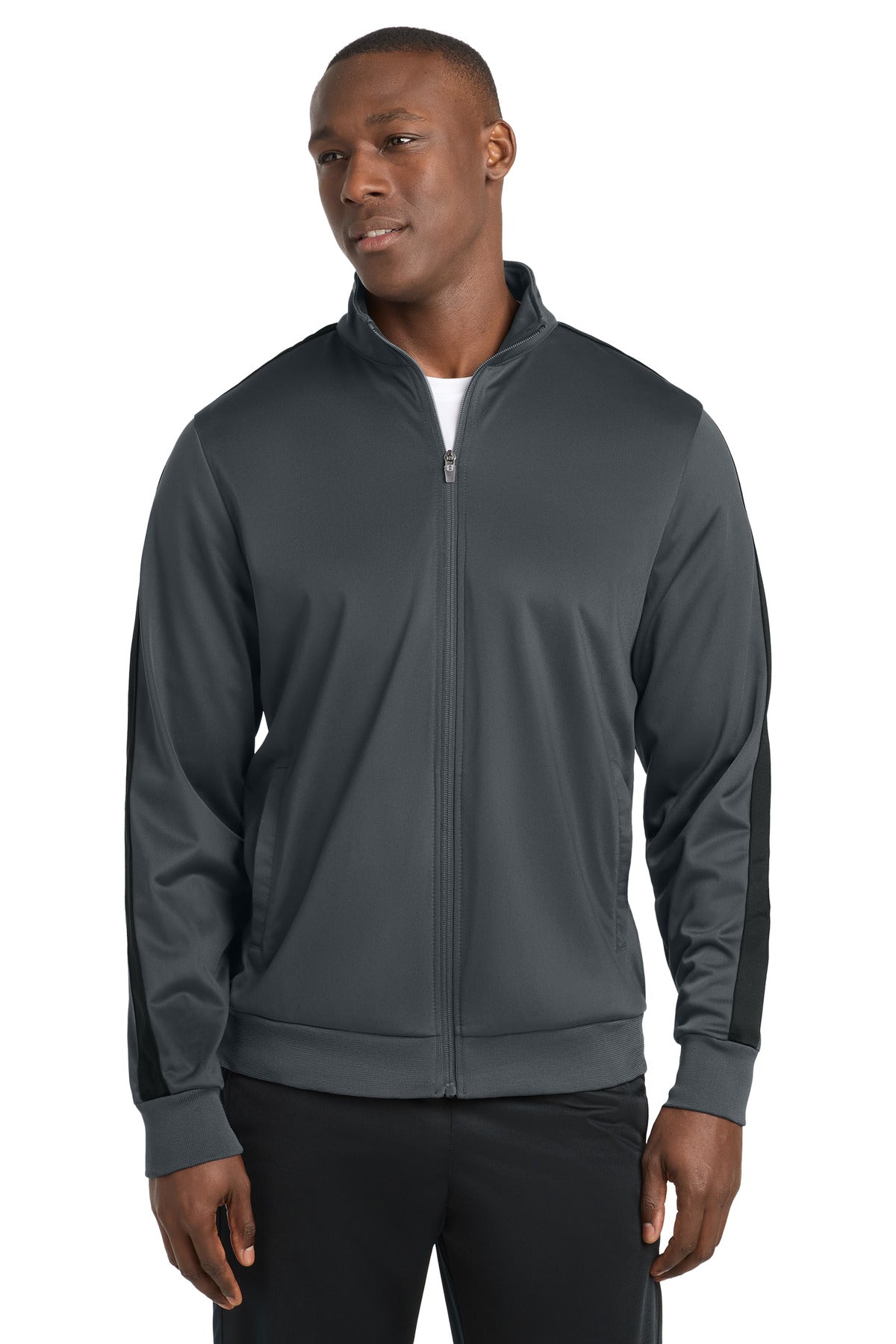 Sport-Tek  ®;  Tricot Sleeve Stripe Track Jacket. JST94