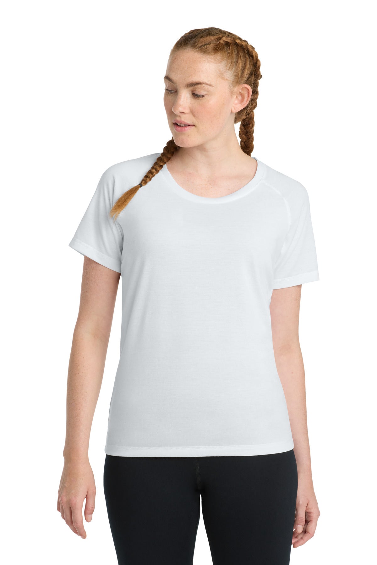 Sport-Tek  ®  Women's PosiCharge  ®  Tri-Blend Wicking Scoop Neck Raglan Tee. LST400